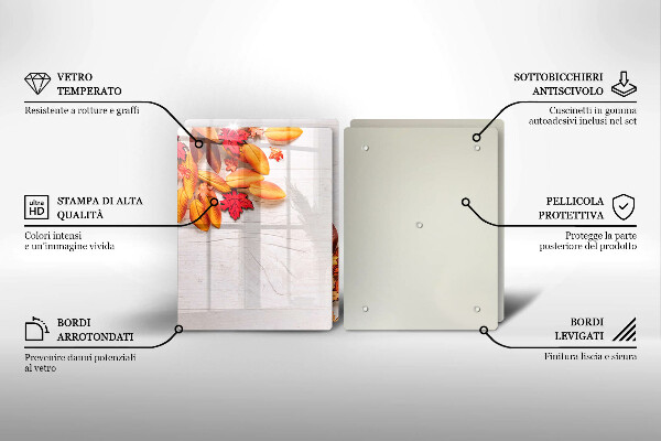 Skärbräda glas Höstlöv