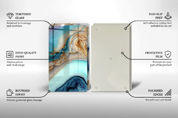 Skärbräda glas Flerfärgad marmor