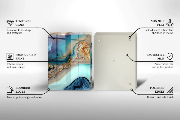 Skärbräda glas Flerfärgad marmor