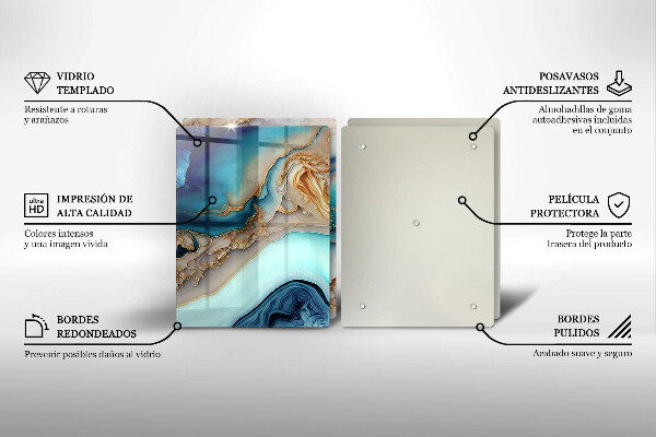 Skärbräda glas Flerfärgad marmor