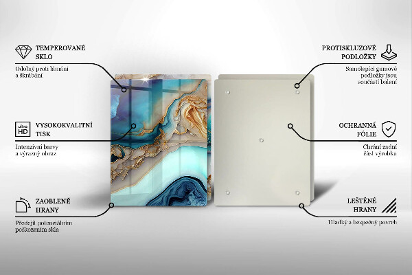 Skärbräda glas Flerfärgad marmor