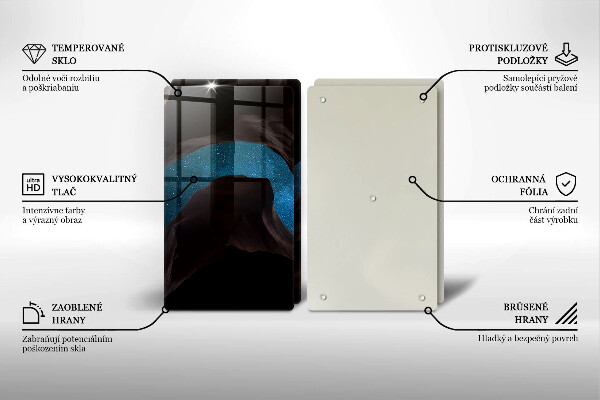 Skärbräda glas Stjärnklar himmel