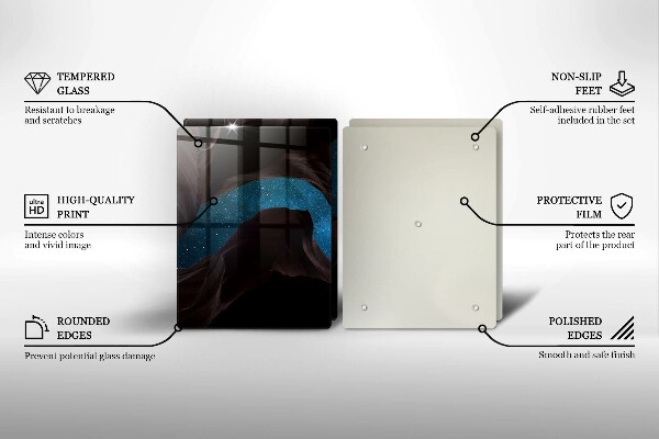 Skärbräda glas Stjärnklar himmel