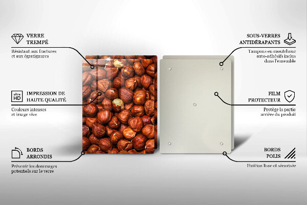 Skärbräda glas Hasselnötter