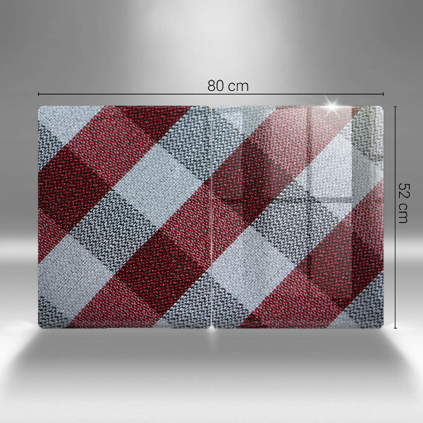 Skärbräda glas Röd och vit rutor