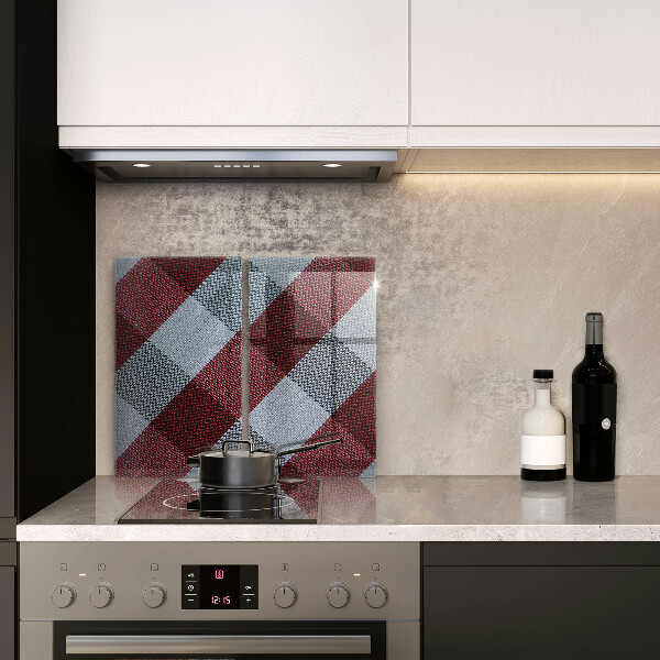 Skärbräda glas Röd och vit rutor