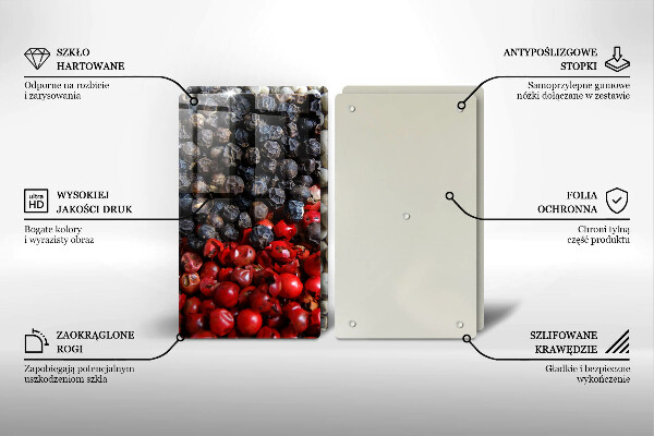 Skärbräda glas Svartpeppar