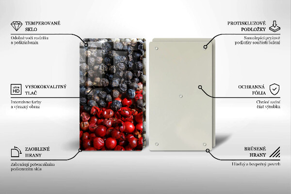 Skärbräda glas Svartpeppar