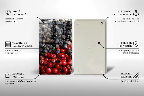 Skärbräda glas Svartpeppar