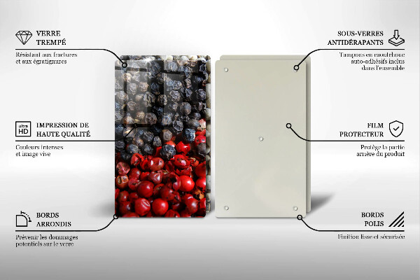 Skärbräda glas Svartpeppar