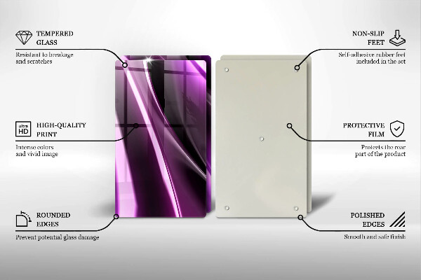 Skärbräda glas Lila abstraktion