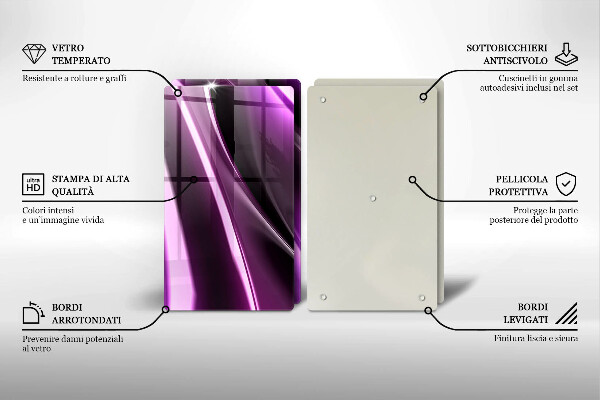 Skärbräda glas Lila abstraktion