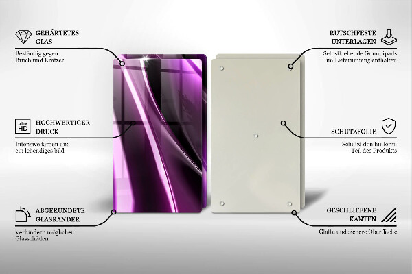 Skärbräda glas Lila abstraktion