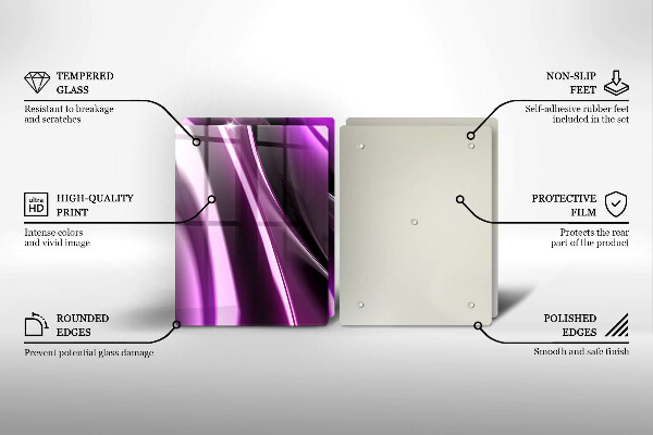 Skärbräda glas Lila abstraktion