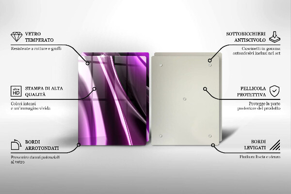 Skärbräda glas Lila abstraktion