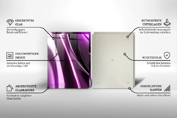 Skärbräda glas Lila abstraktion