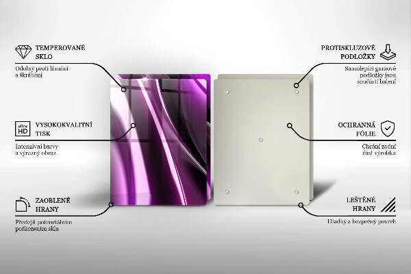 Skärbräda glas Lila abstraktion