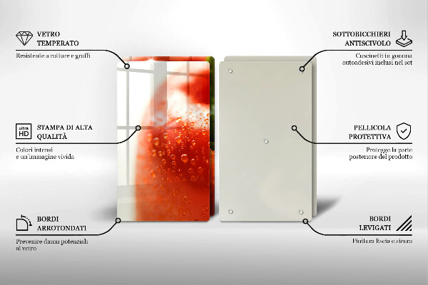 Skärbräda glas Röd paprika