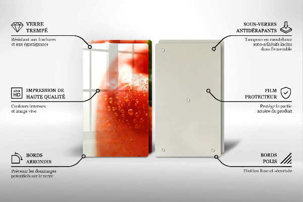 Skärbräda glas Röd paprika