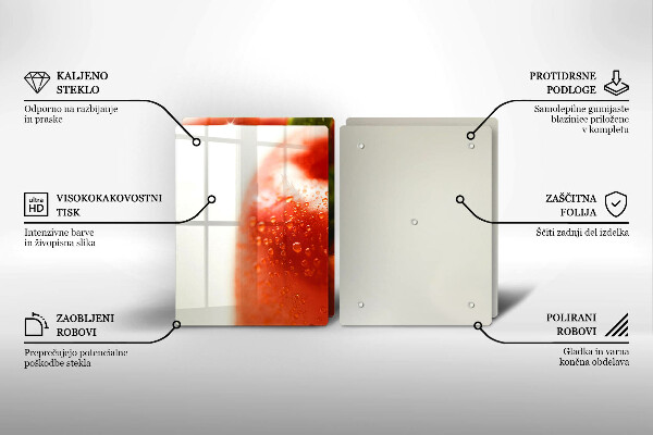 Skärbräda glas Röd paprika