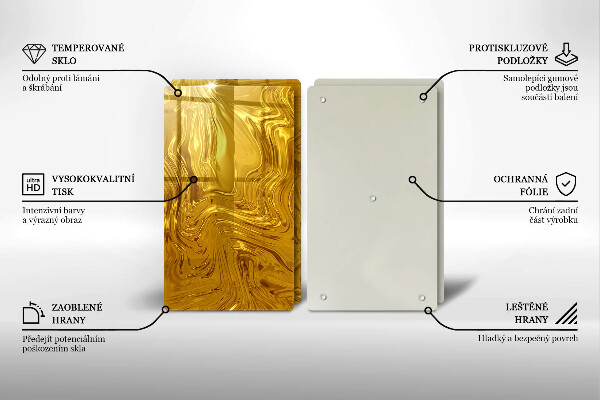 Skärbräda glas Guld textur