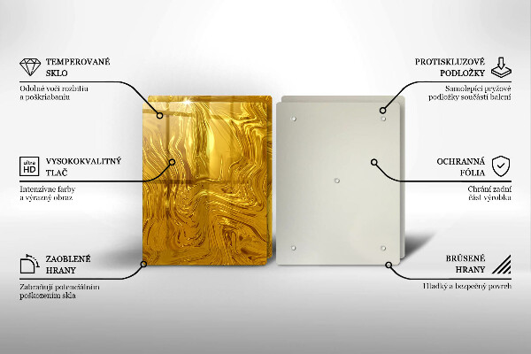 Skärbräda glas Guld textur