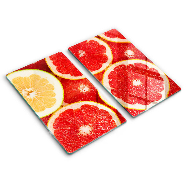 Skärbräda glas Grapefruktskivor