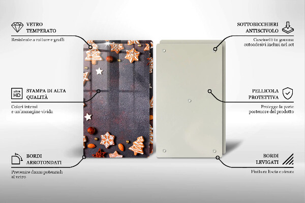 Skärbräda glas Jul pepparkakor