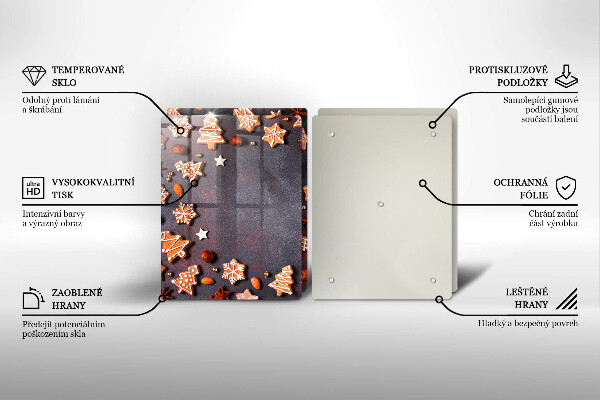 Skärbräda glas Jul pepparkakor