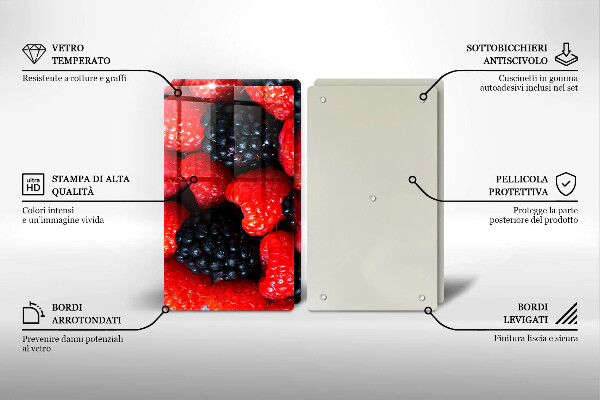 Skärbräda glas Hallon och björnbär