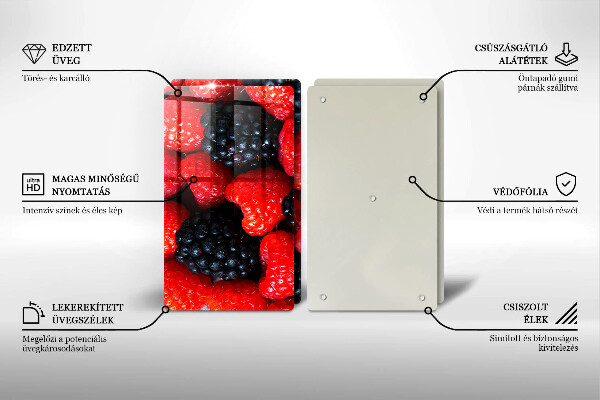 Skärbräda glas Hallon och björnbär