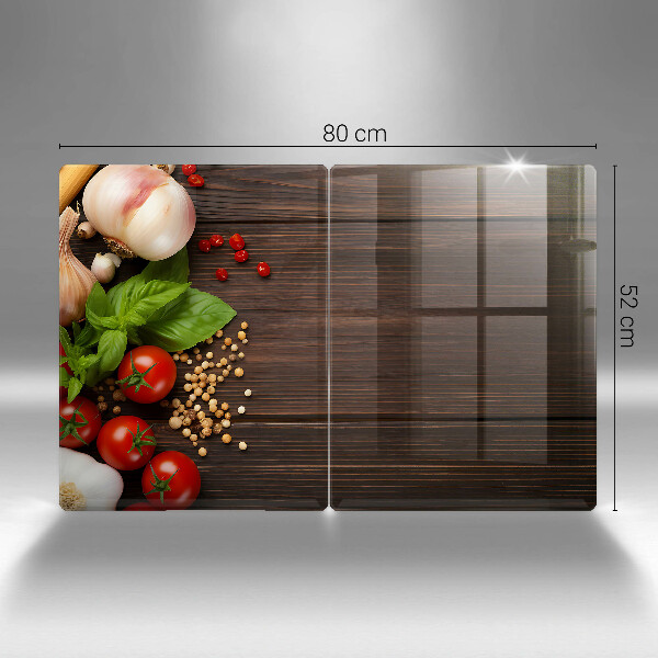 Skärbräda glas Grönsaker på bordet