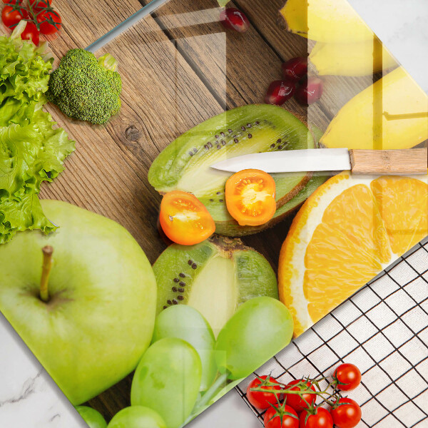 Skärbräda glas Färsk frukt