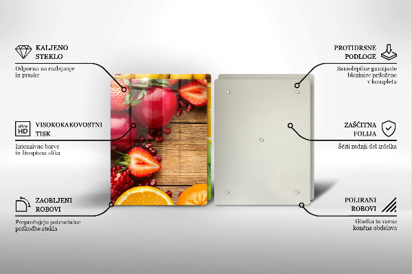 Skärbräda glas Färsk frukt