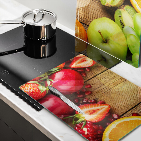 Skärbräda glas Färsk frukt