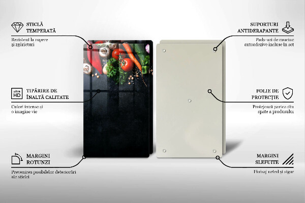 Skärbräda glas Färgglada grönsaker