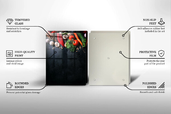 Skärbräda glas Färgglada grönsaker