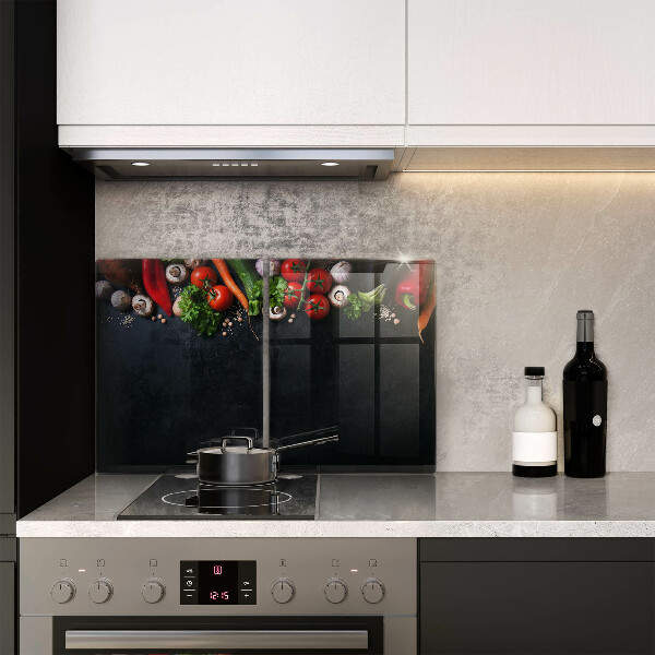 Skärbräda glas Färgglada grönsaker