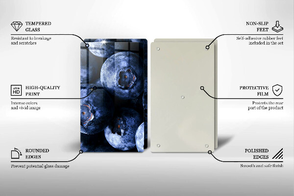 Skärbräda glas Närbild av bär