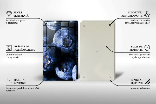 Skärbräda glas Närbild av bär