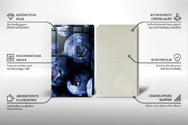 Skärbräda glas Närbild av bär