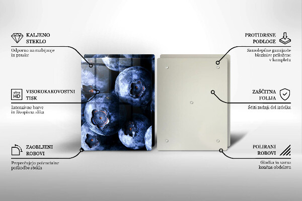 Skärbräda glas Närbild av bär