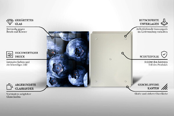 Skärbräda glas Närbild av bär