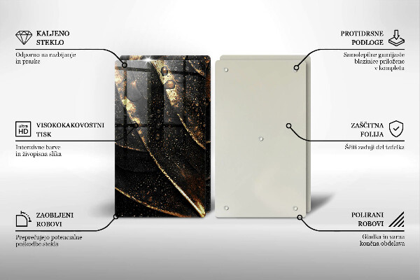 Skärbräda glas Bladguld