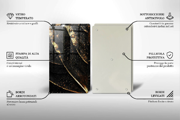 Skärbräda glas Bladguld