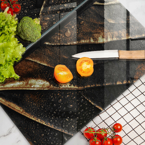 Skärbräda glas Bladguld