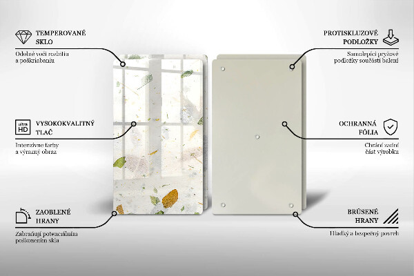 Skärbräda glas Fallande löv