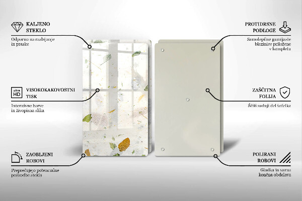 Skärbräda glas Fallande löv