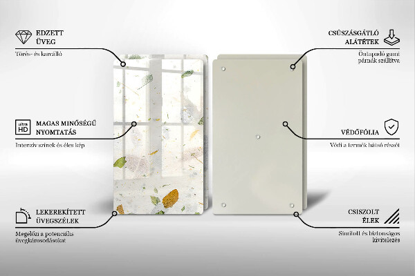 Skärbräda glas Fallande löv