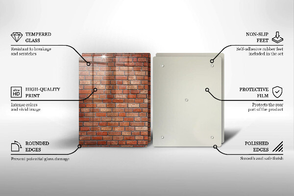 Skärbräda glas Tegelvägg